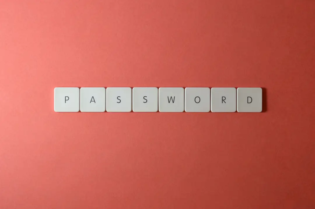 Keyboard keys spelling the word password on a red background